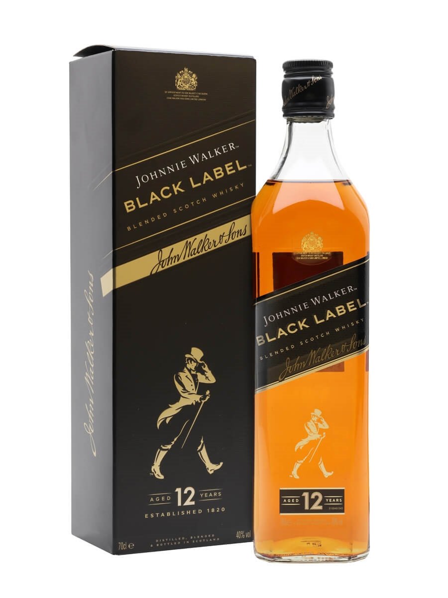 JOHNNIE WALKER  BLACK LABEL SCOTCH WHISKEY 750 ML