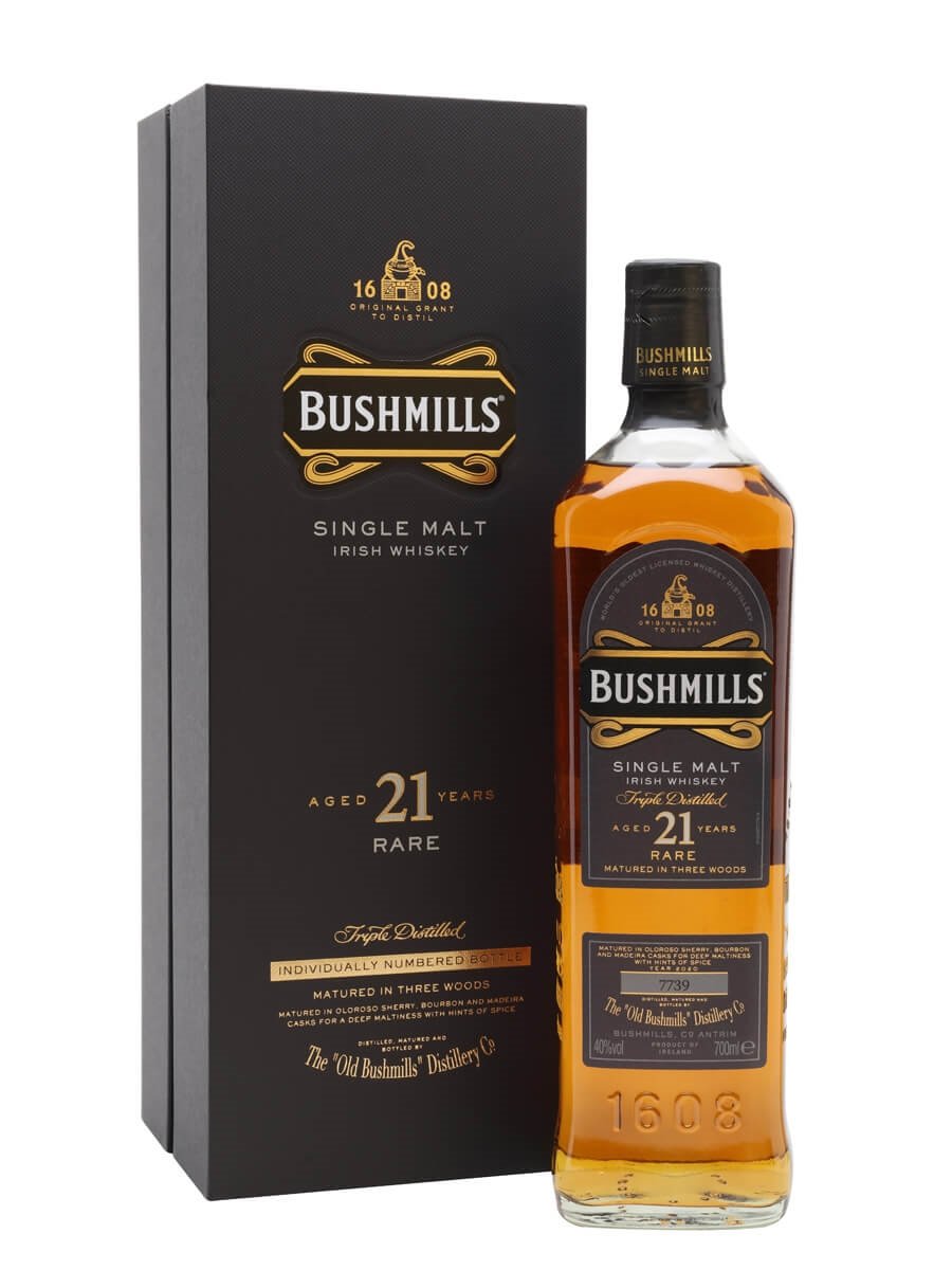 BUSHMILLS AGE 21 YEARS IRISH WHISKEY 750 ML