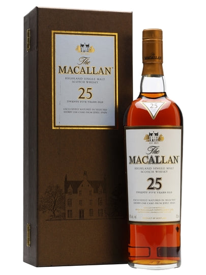 SCOTCH WHISKEY THE MACALLAN 25 YEARS 750 ML